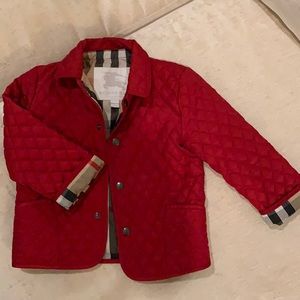 Red Burberry Unisex Toddler Jacket